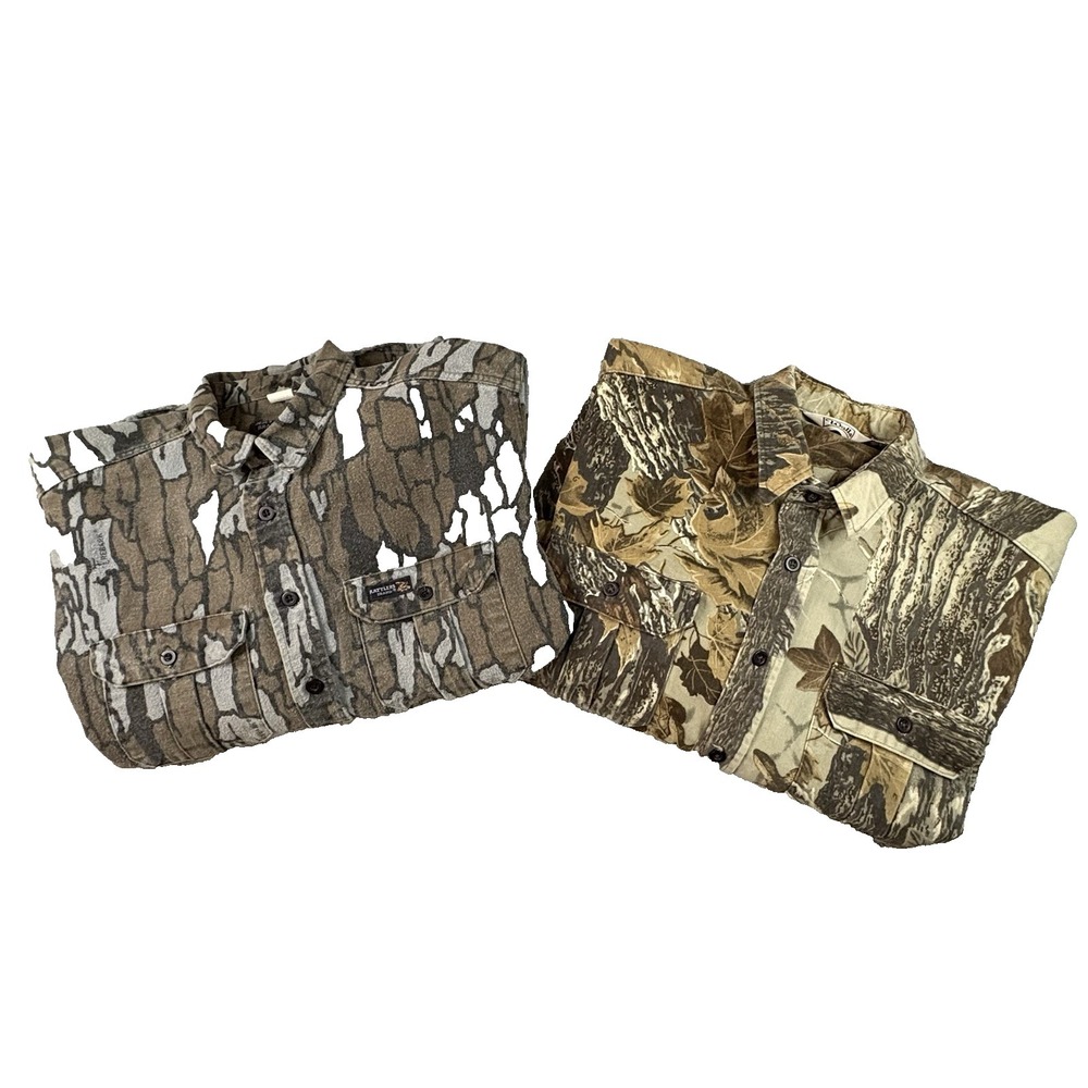 MIXED LOT OF 2 Men's XL Walls/VTG Rattlers Brand Camo Midweight Shackets SEE DES
